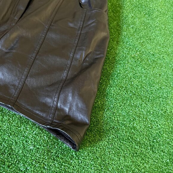 Forever 21 Women’s Mini Retro Bodycon Vegan Leather Lining Skirt in Black Size L - Picture 3 of 14